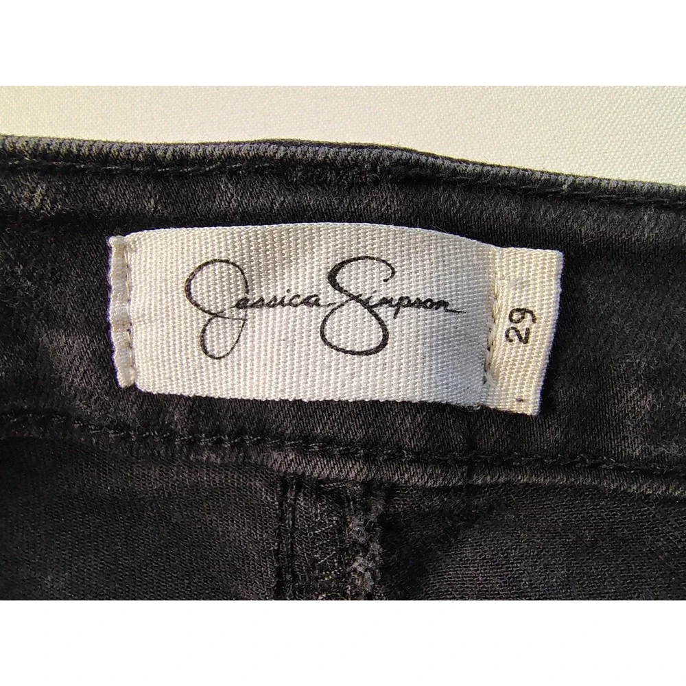 Jessica Simpson Curvy High‎ Rise Skinny Jeans Faded Black Size 29 Stretch Indie